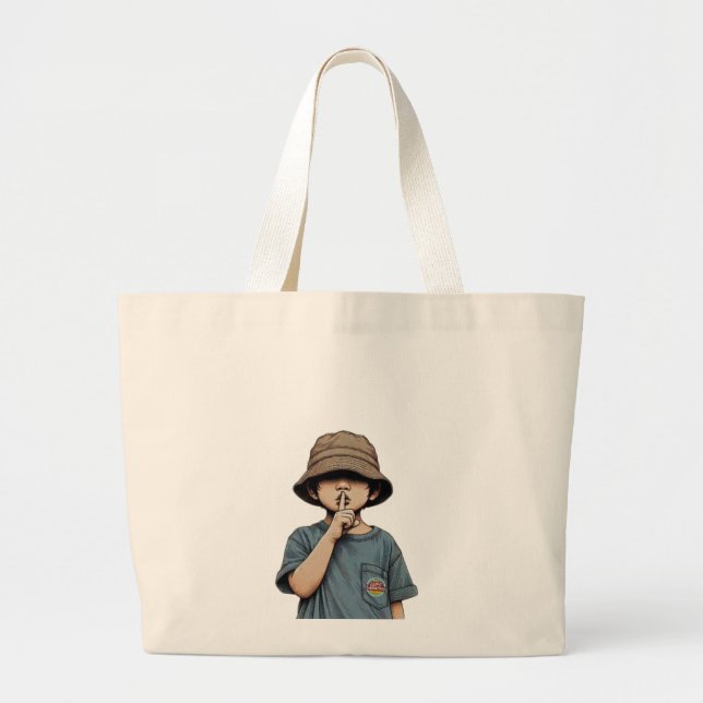 Minimalist Boy Illustration Tote Bag  (Devant)