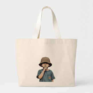 Minimalist Boy Illustration Tote Bag  Jumbo Stoffbeutel