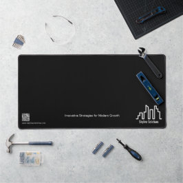 Minimalist Branded Dark Black and White Desk Mat