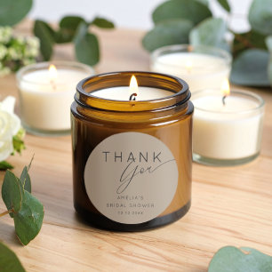 Minimalist Brauner Mokka Danke Brautbad  Runder Aufkleber