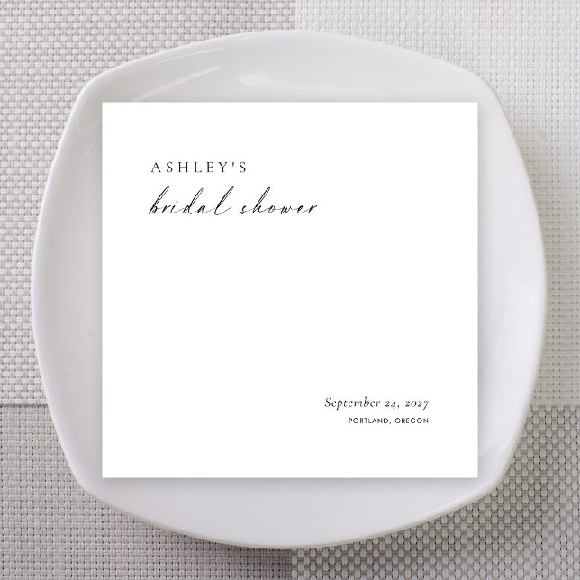 Minimalist Bridal Shower Napkins | Modern Elegant Serviette (Minimalist Bridal Shower Napkins | Modern Elegant
)