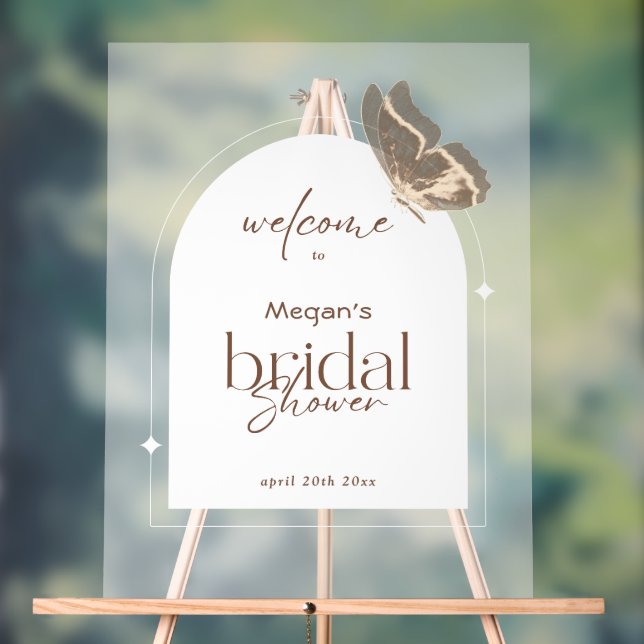 Minimalist Bridal Shower Welcome Arch Frosted (Neutre)