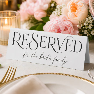 Minimalist Bride Familie Reserviert Schild