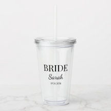 Minimalist Bride Glas Tumbler Individuelles Hochze
