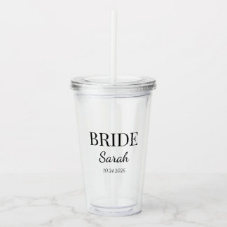 Minimalist Bride Glas Tumbler Individuelles Hochze