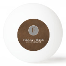 Minimalist Brown Custom Name Ping Pong Ball Gesche