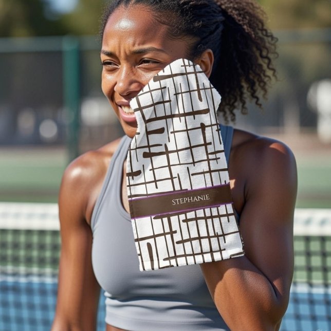 Minimalist Brown Linework Personalized | Dink Well Handtuch (Von Creator hochgeladen)