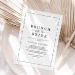 Minimalist Brunch with the Bride Bridal Shower Einladung<br><div class="desc">This minimalist brunch with the bride bridal shower invitation is perfect for a simple wedding shower. The modern romantic design features classic black and white typography paired with a rustic yet elegant calligraphy with vintage hand lettered style. Customizable in any color. Keep the design simple and elegant, as is, or...</div>