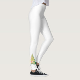 Minimalist Brushstroke Christmas Tree Leggings