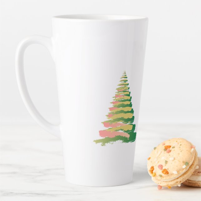 Minimalist Brushstroke Christmas Tree Milchtasse (Beispiel)