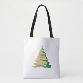 Minimalist Brushstroke Christmas Tree Tasche
