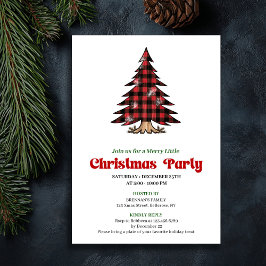 Minimalist Buffalo Check Christmas Party Invite Einladung