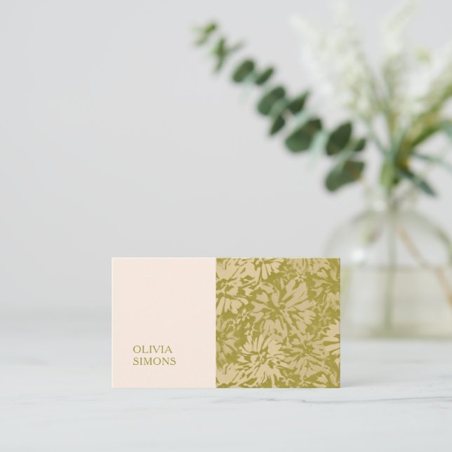 Minimalist Business Cards in boho floral style. Visitenkarte (Stehend Vorderseite)