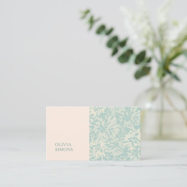 Minimalist Business Cards in boho floral style. Visitenkarte (Stehend Vorderseite)