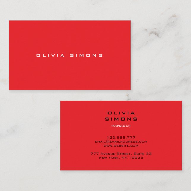 Minimalist Business Cards Visitenkarte (Vorne/Hinten)