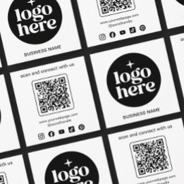 Minimalist Business Logo QR Code Social Media Quadratische Visitenkarte