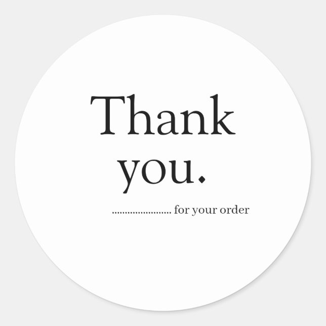 Minimalist Business Thank You Sticker (Vorderseite)