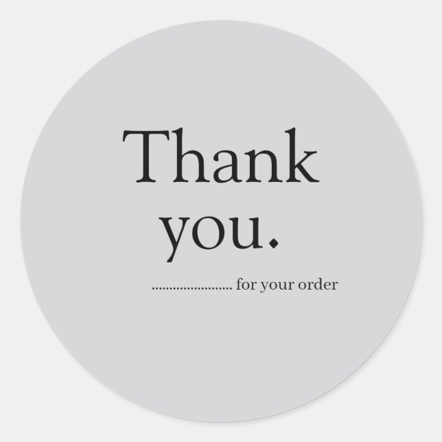 Minimalist Business Thank You Sticker (Vorderseite)
