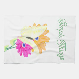 Minimalist Butterfly and Flowers 'Simple Things'  Geschirrtuch