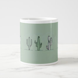 Minimalist Cactus Line Art Mug Jumbo-Tasse