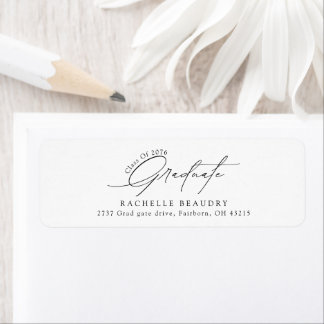 Minimalist Calligraphy Graduation Return Address