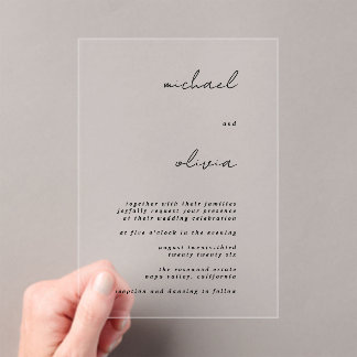 Minimalist Calligraphy Wedding Invitation