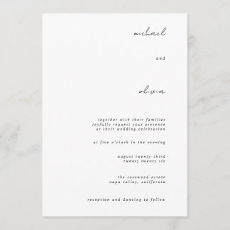 Minimalist Calligraphy Wedding Invitation