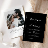 Minimalist Calligraphy Wedding Photo QR Code 