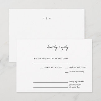Minimalist Calligraphy Wedding RSVP Card