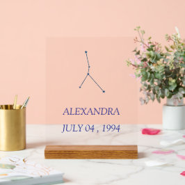 Minimalist Cancer Constellation Acrylic Sign - Per Acrylschild