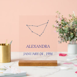 Minimalist Capricorn Constellation Acrylic Sign -  Acrylschild