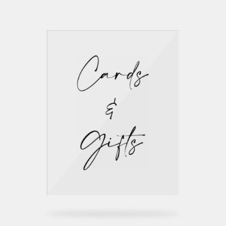 Minimalist Cards & Gifts Wedding Sign Acrylschild