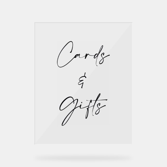 Minimalist Cards & Gifts Wedding Sign Acrylschild (Vorderseite)