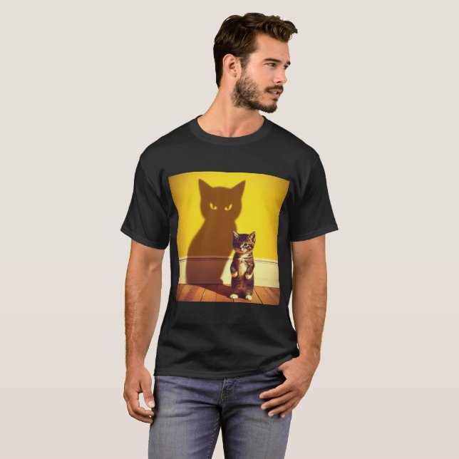 Minimalist Cat Art T-Shirt  (Vorne ganz)