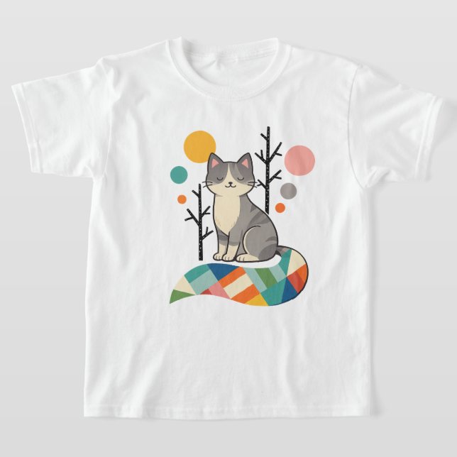 Minimalist Cat Design T-Shirt (Ablage )