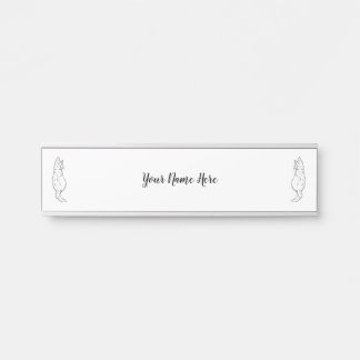 Minimalist Cat Line Art | Custom Name Plate Türschild