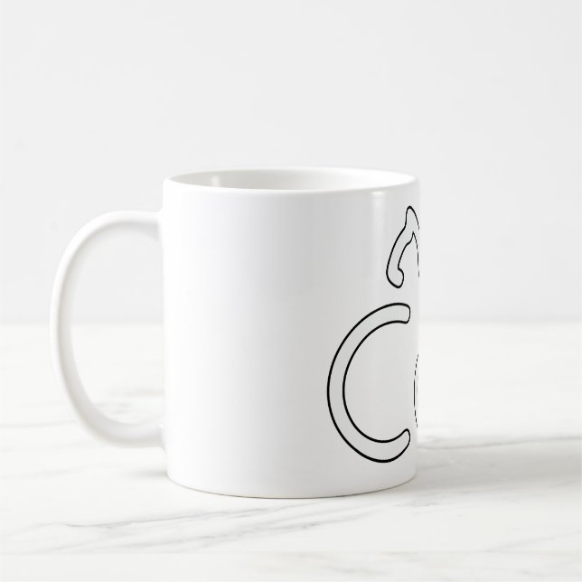 Minimalist Cat Typography Design – Modern Line Art Kaffeetasse (Links)