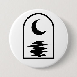 Minimalist Celestial Moon and Water Button