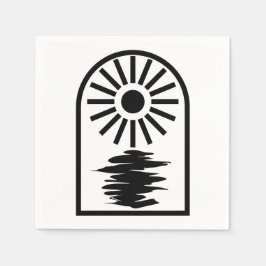 Minimalist Celestial Sun and water Serviette