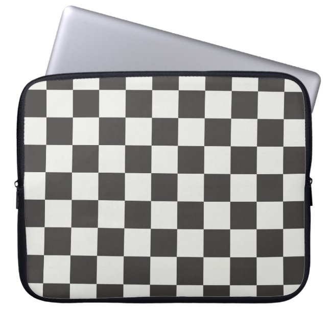 Minimalist Charcoal Buffalo Check Laptopschutzhülle (Vorderseite)