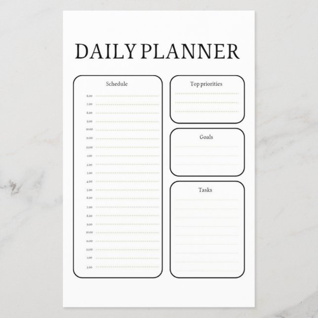 Minimalist Charcoal Grey Daily Learning Planner Flyer (Vorne)