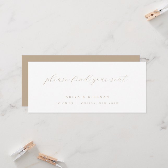 Minimalist Chic Wedding Table Seating Card Header Einladung (Vorderseite/Rückseite Beispiel)