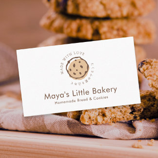 Minimalist Chocolate Chip Cookie Logo Bakery Visitenkarte