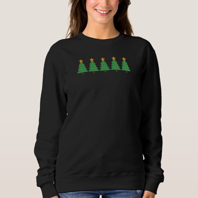 Minimalist Christmas Tree Lineup Simple Holiday  Sweatshirt (Vorderseite)