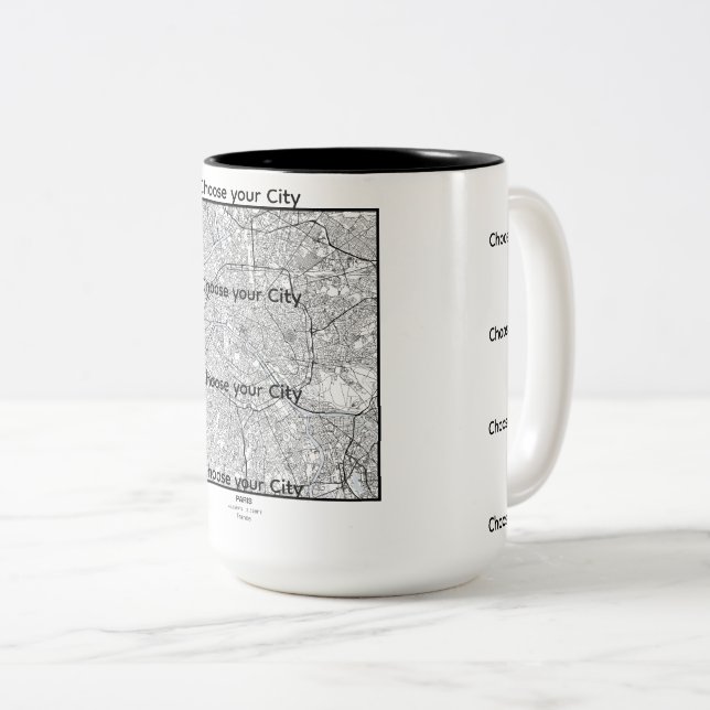 Minimalist City Map Mug (Devant droit)
