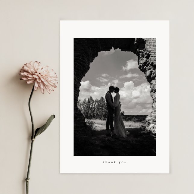 Minimalist Classic Formal Wedding Photo Dankeskarte (Von Creator hochgeladen)