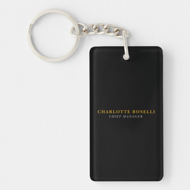 Minimalist Classical Professional Black Gold Color Schlüsselanhänger (Vorderseite)