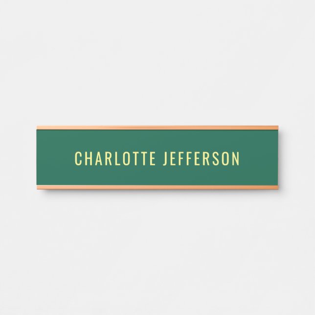 Minimalist Classical Professional Green Yellow Türschild (Vorderseite )