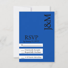 Minimalist Cobalt Blue RSVP card Karte