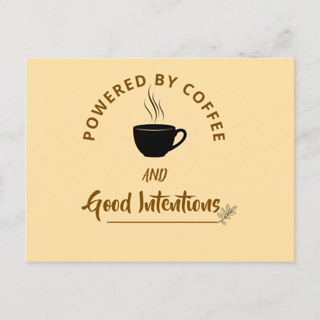 Minimalist Coffee Quote Postcard | Funny Good Inte Postkarte (Vorderseite)